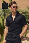CAMISA DE LINO DE MANGA CORTA