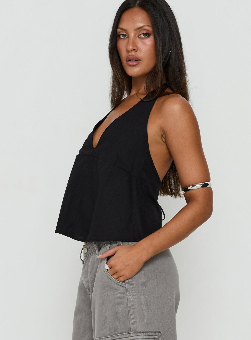 Top halter negro