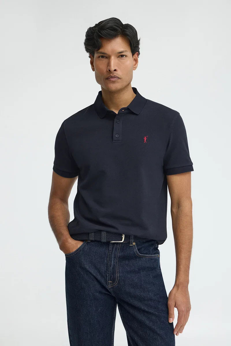 POLO AZUL MARINO CON CORTE SLIM