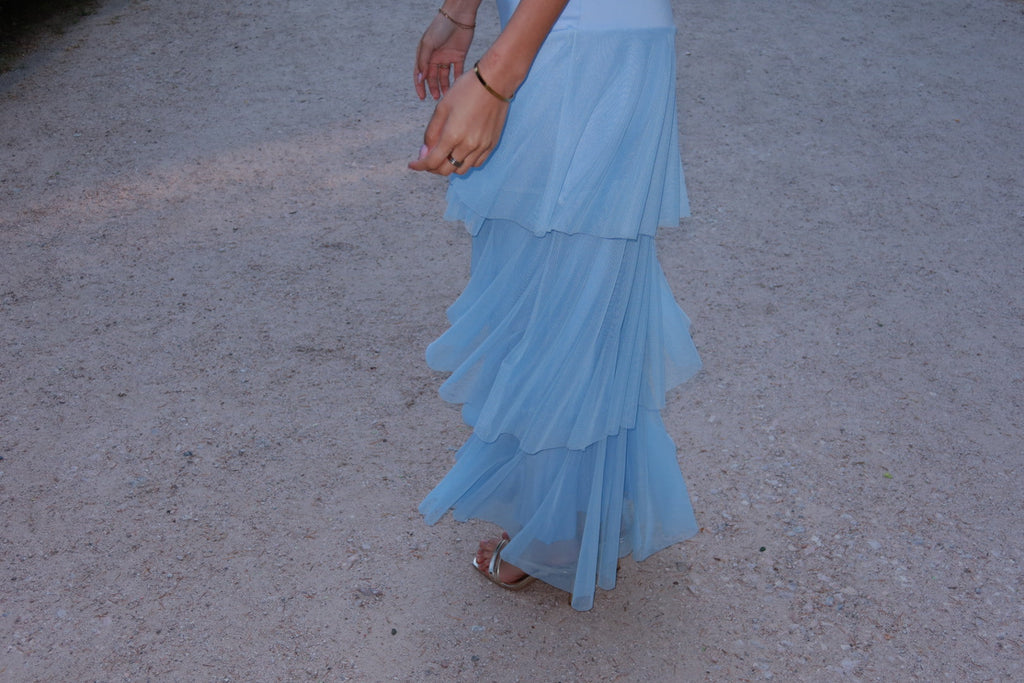 vestido de tirantes- azul cielo