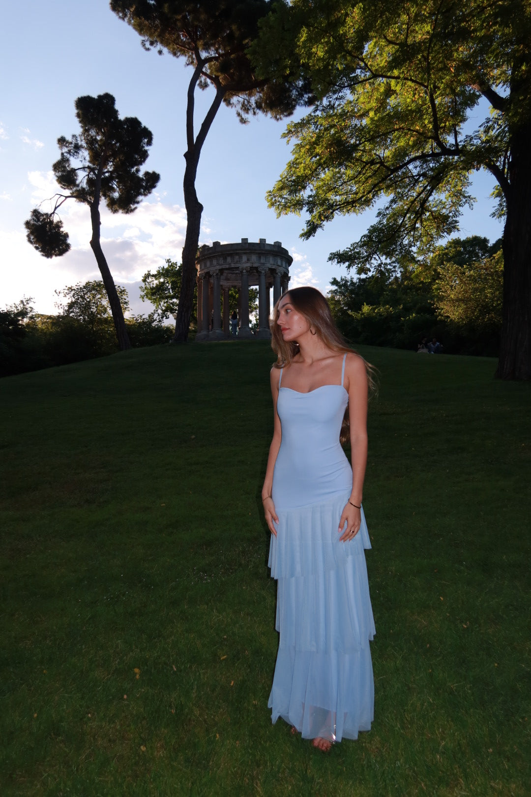 vestido de tirantes- azul cielo