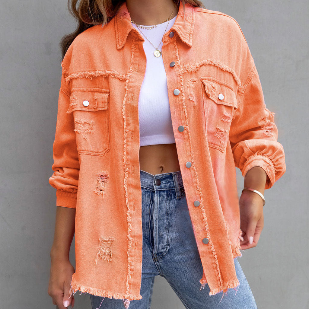 Chaqueta vaquera desgastada