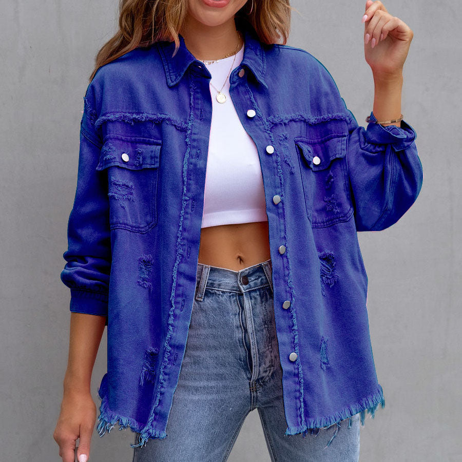 Chaqueta vaquera desgastada