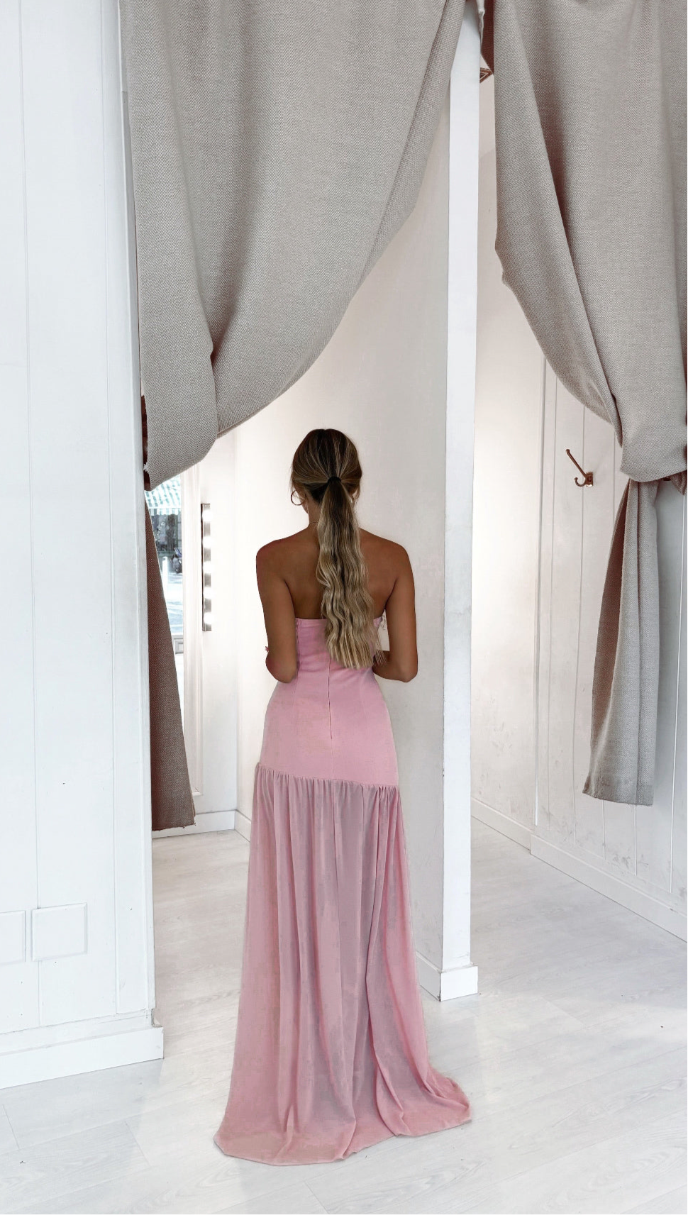 Vestido dama de honor rosa palo