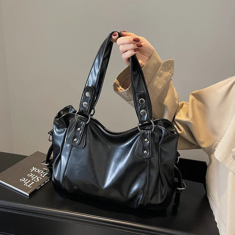 Bolso tote retro de poliuretano
