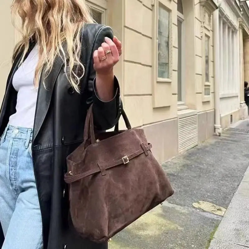Bolso tote vintage marrón