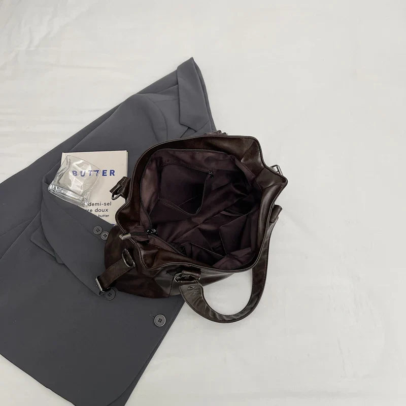 Bolso tote retro de poliuretano