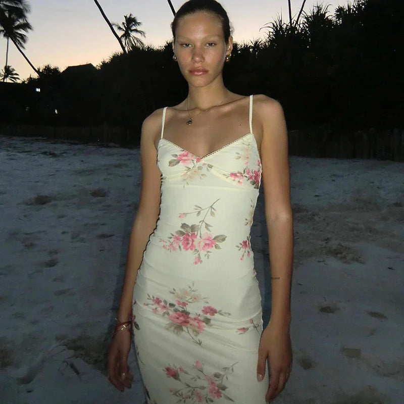 Vestido largo floral Chiara
