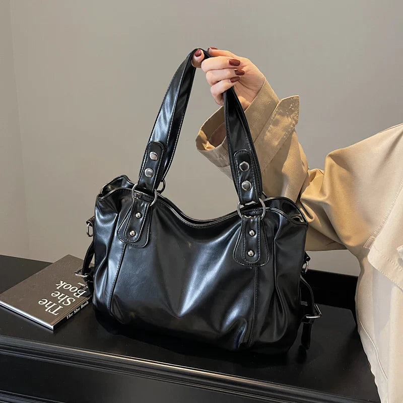 Bolso tote retro de poliuretano