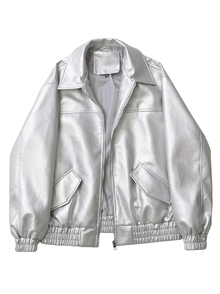 Chaqueta de imitación de cuero Retro Moto