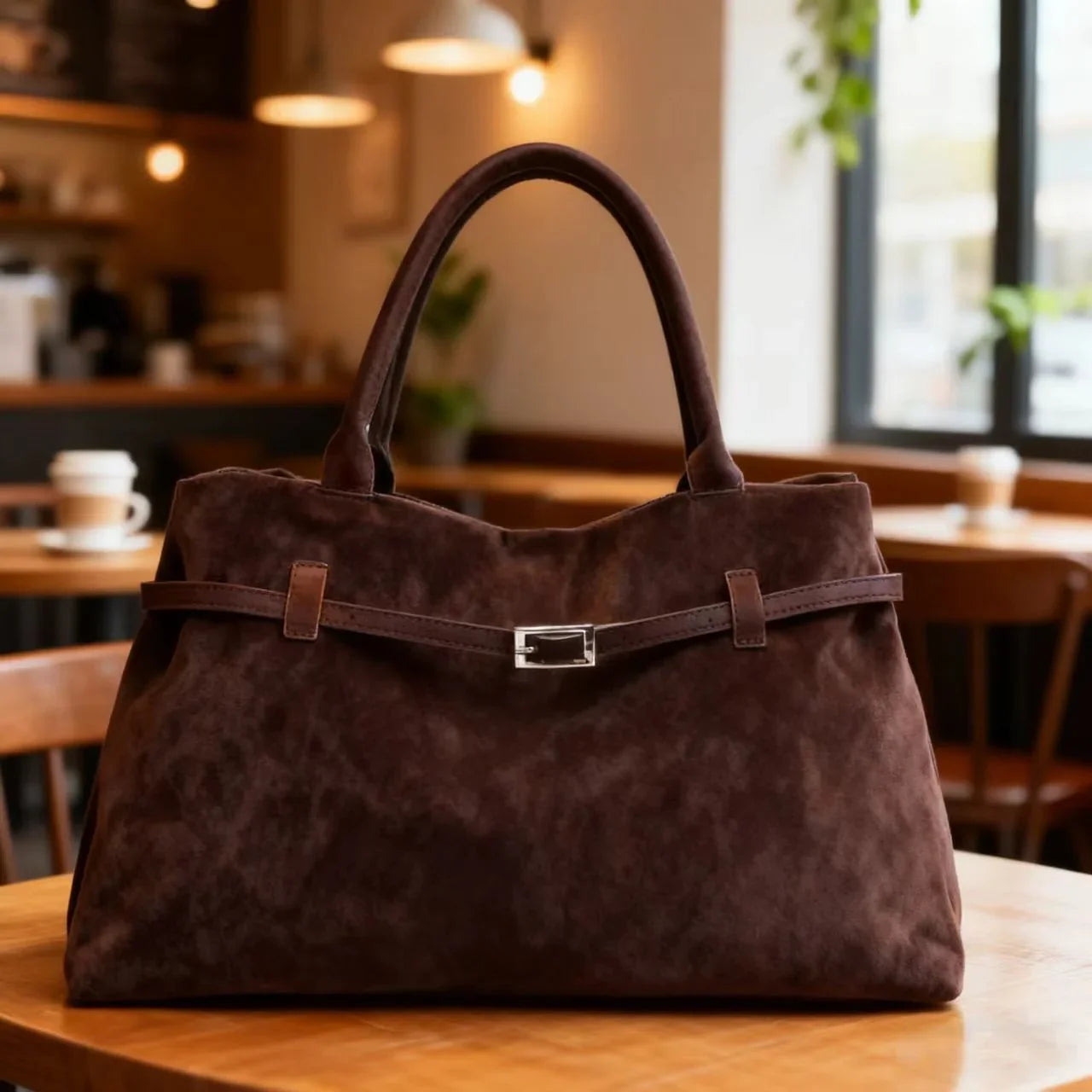 Bolso tote vintage marrón