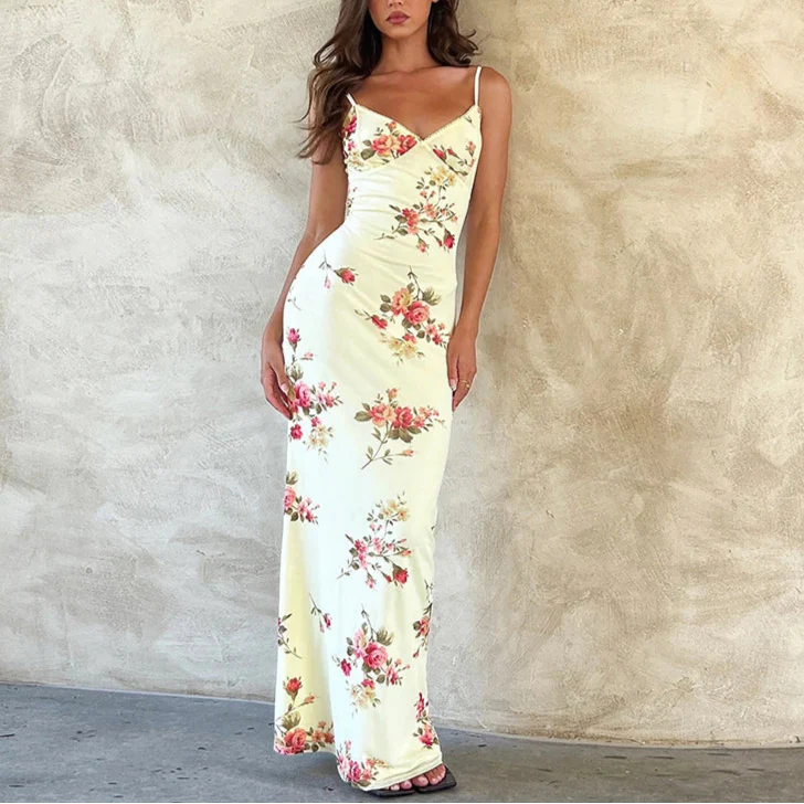 Vestido largo floral Chiara