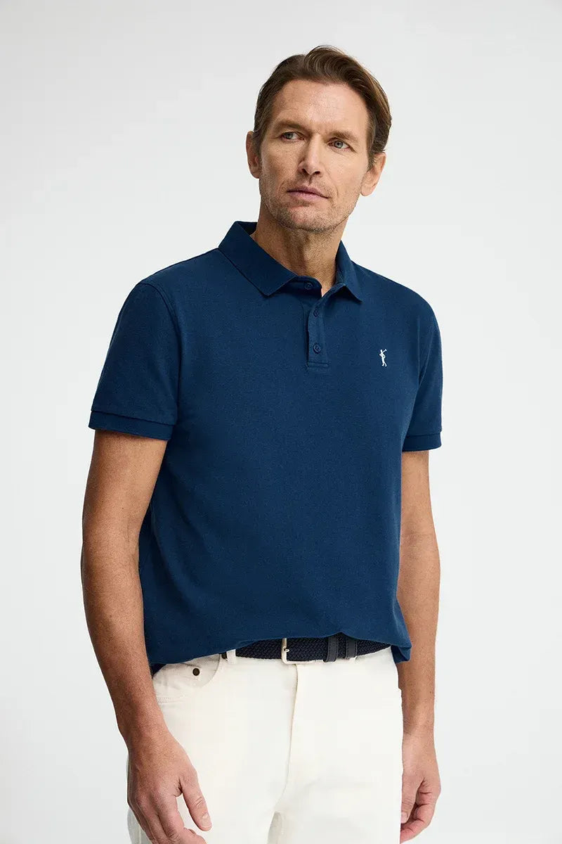 POLO AZUL MARINO CON CORTE SLIM
